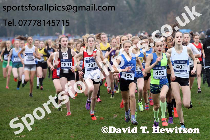 Girls under-15s British Athletics Liverpool Cross Challenge, Sefton Park, Liverpool. Photo:  David T. Hewitson/Sports for All Pics